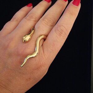 BANSRI Open Snake Ring. Best for a 7/8 Gold Tone NEW